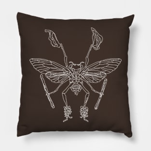 Morris Cicada (light on dark) Pillow