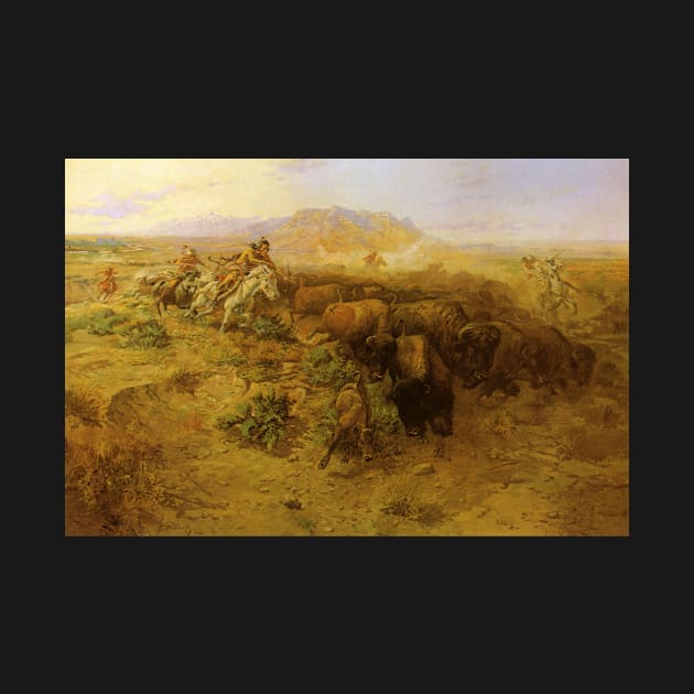 Buffalo Hunt by Charles Marion Russell by MasterpieceCafe