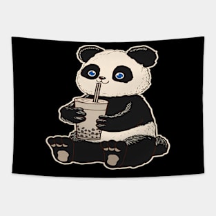 Panda Bear Bubble Tea Boba Animal Drink Giant Tapestry