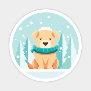 Winter season Dog outdoor Magnet