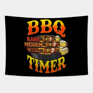 BBQ Barbecue Beer Time Funny Sayings Humor Quotes Men Dad Tapestry