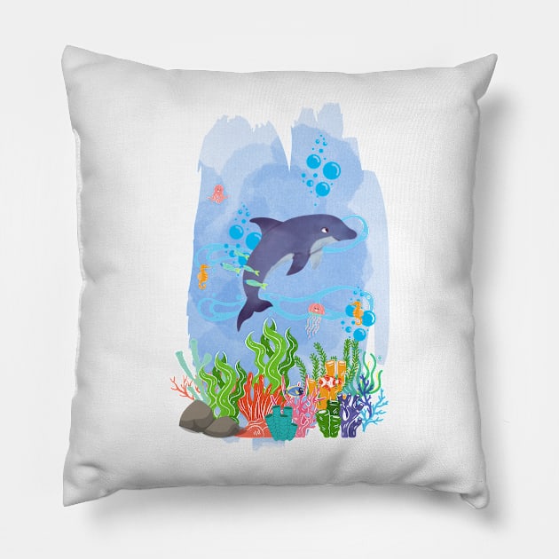 Sea Bottom Pillow by Prilidiarts