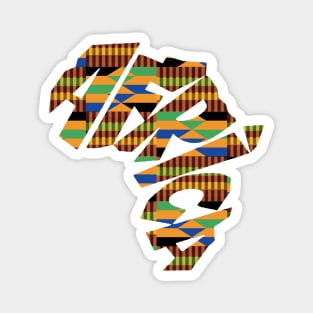 Africa Map with Kente Pattern, African Style Magnet