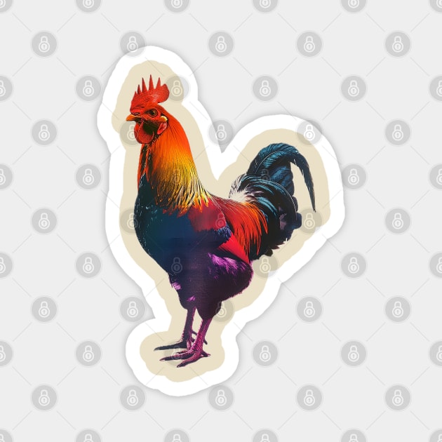 Rainbow Chicken Magnet by CharlesAFish