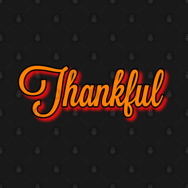 Thankful Typography Shadow Fall/Winter Gift Thanksgiving by Inspire Enclave