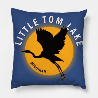 Little Tom Lake in Michigan Heron Sunrise Pillow