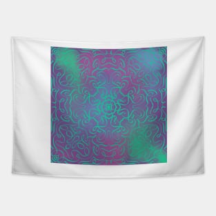 Mint Swirls on a Cotton Candy Background Tapestry