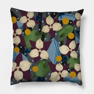 Warm night botanical pattern Pillow