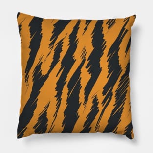 Tiger Pattern, orange, stripes Pillow