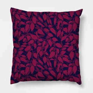 Minimalist Leaf Line Art Illustration as a Seamless Surface Pattern Design Pillow