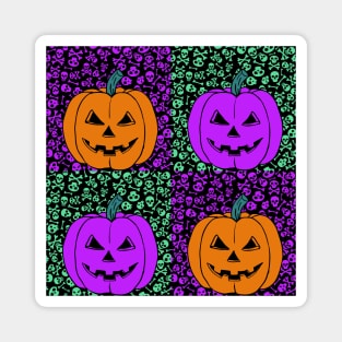 Scary Evil  Pumpkin Face Halloween Graphic Art Magnet