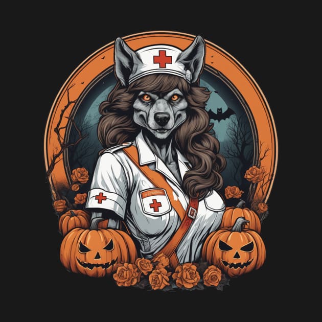 Werewolf nurse practitioner Halloween design by Edgi