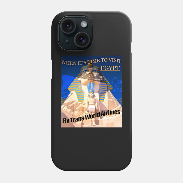 Vintage TWA visit Egpyt add Phone Case by dltphoto