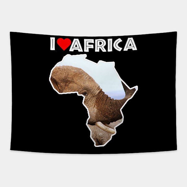 I Love Africa Elephant Scents Tapestry by PathblazerStudios