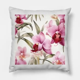 Watercolor Orchid Pattern 21 Pillow