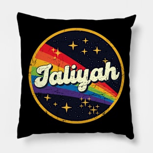 Jaliyah // Rainbow In Space Vintage Grunge-Style Pillow