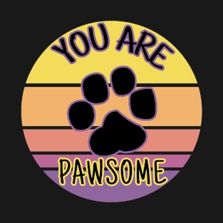 you are pawsome synthwave T-Shirt