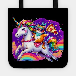 Pizza Unicorn and Cat Lover, Love Eating Pizza Tote