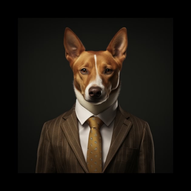 Basenji Dog in Suit by Merchgard