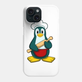Penguin as Baker with Rolling pin Phone Case