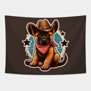 Belgian Malinois Cowboy puppy Tapestry