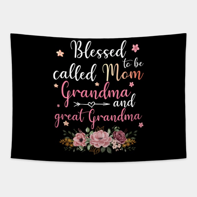 Blessed To Be Called Mom Grandma And Grandma Tapestry by Ro Go Dan