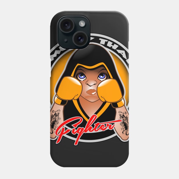 Muay Thai Fighter Phone Case by Spikeani