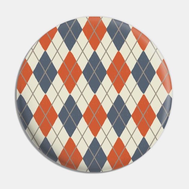 Argyle Pattern (ORANGE) Pin by cecececececelia