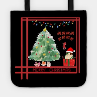 HO HO HO Merry Christmas Santa Cat Tote