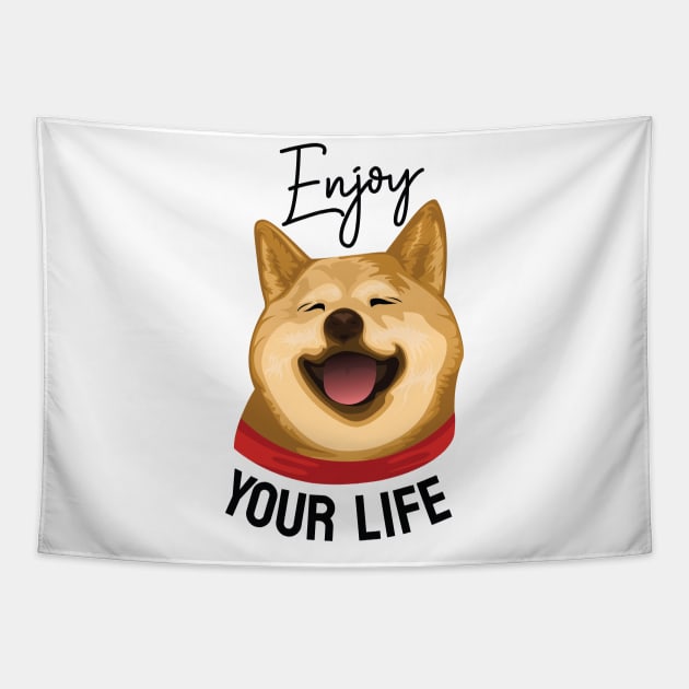 Dog Akita Inu Tapestry by Dojaja