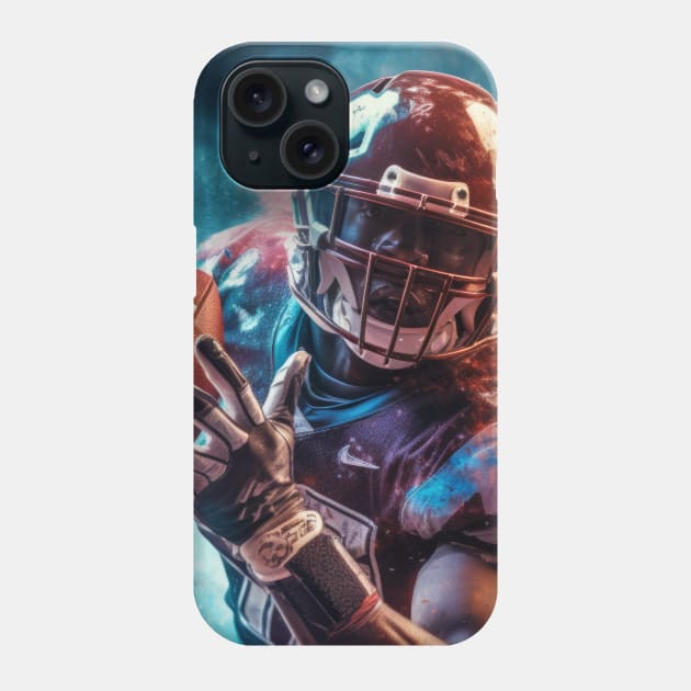 Football Player Otherworldly Dimension Fantastic Cosmic Surrealist Phone Case by Cubebox