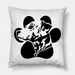 Dalmatian Paw Art Pillow