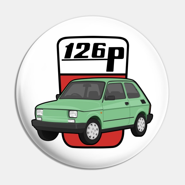 126P Car maluch 126 light green Pin by creative.z