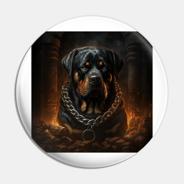 Hellhound Rottweiler Pin by Newtaste-Store