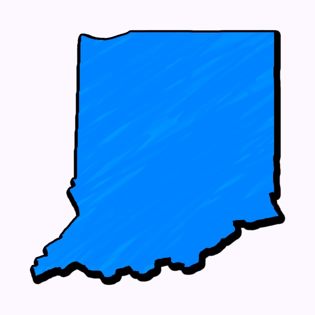 Bright Blue Indiana Outline by Mookle