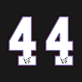 Lucky number 44 basketball hockey player Cat face - Born 1944 T-Shirt