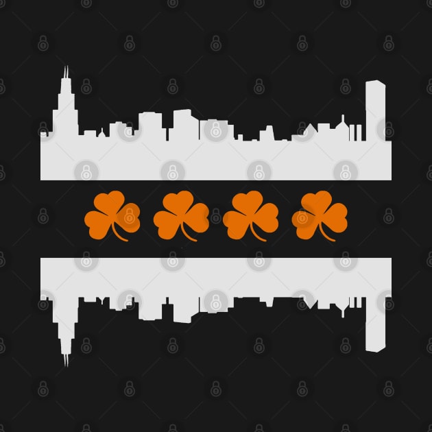 Irish Chicago Skyline Flag by E