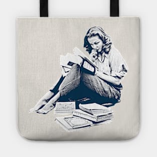 Sylvia Plath / Retro Duotone Fan Design Tote