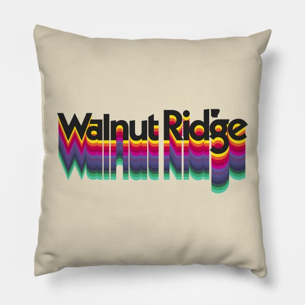 Walnut Ridge Retro Wrangler Rainbow Pillow by rt-shirts