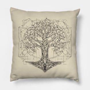 Geometric Tree Of Life Pillow