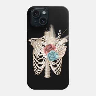 Thorax Skeleton with Blue Roses Phone Case