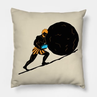 Sisyphus Scrolling Up That Hill (light tees) Pillow