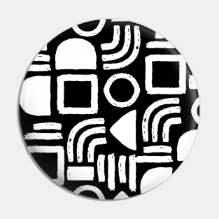 Black and White Minimal Solid Geometry Pin