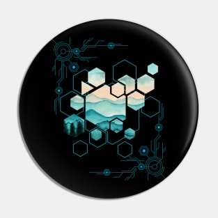 Hexagon Abstract Nature Pin