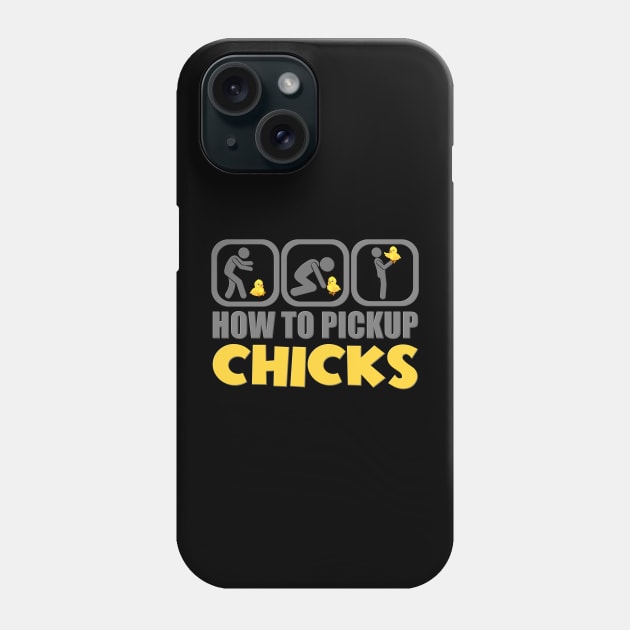 How To Pick Up Chicks, Funny, Chicken Lover, Pet Chickens, Chicken, Lady Tee, Chicken Farmer, Teenager Phone Case by DESIGN SPOTLIGHT