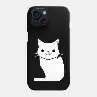 Minimalistic white cat Phone Case