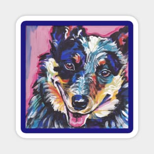 Australian Cattle Dog Bright colorful pop dog art Magnet