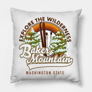 Baker Mountain Washington state ski logo Pillow