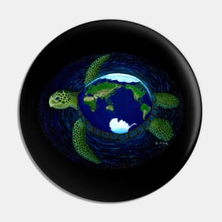 Earth Galaxy Turtle Pin