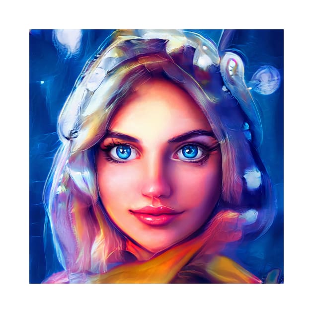 The mystery girl with blue eyes by amithachapa